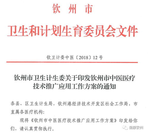 權威發布丨官宣 欽州中醫醫療技術推廣應用工作這樣做